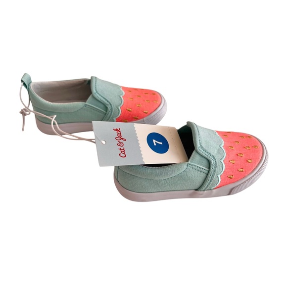 (NWT) Cat & Jack Kids Beatrice Watermelon Slip on Shoes | Toddler Girls Size 7 - Picture 3 of 6